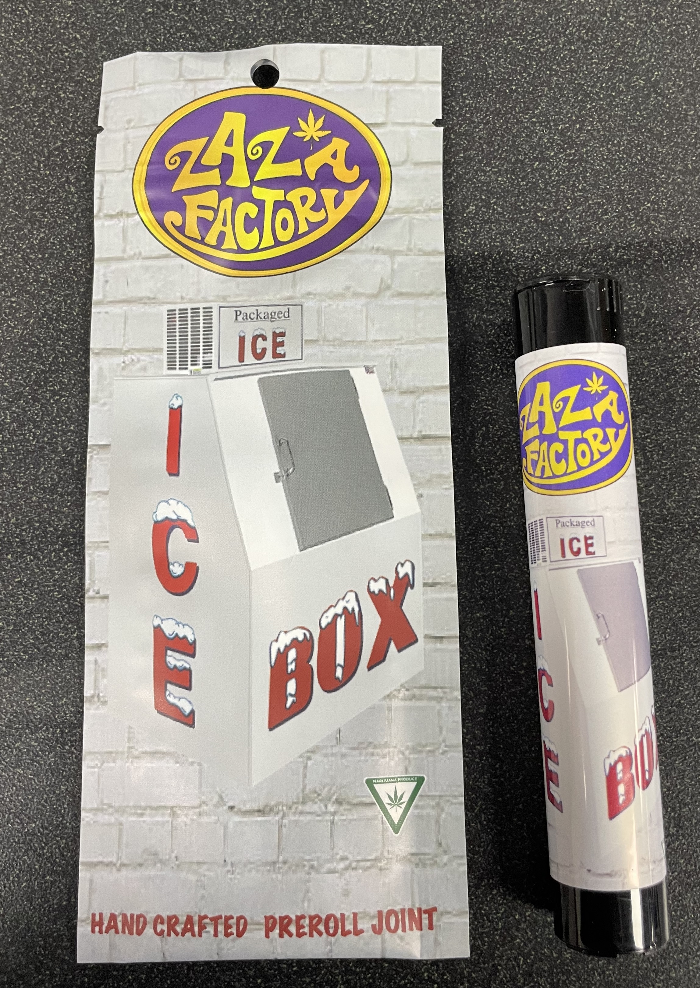 Photograph of product: AU Zaza Factory: Ice Box Premium Preroll