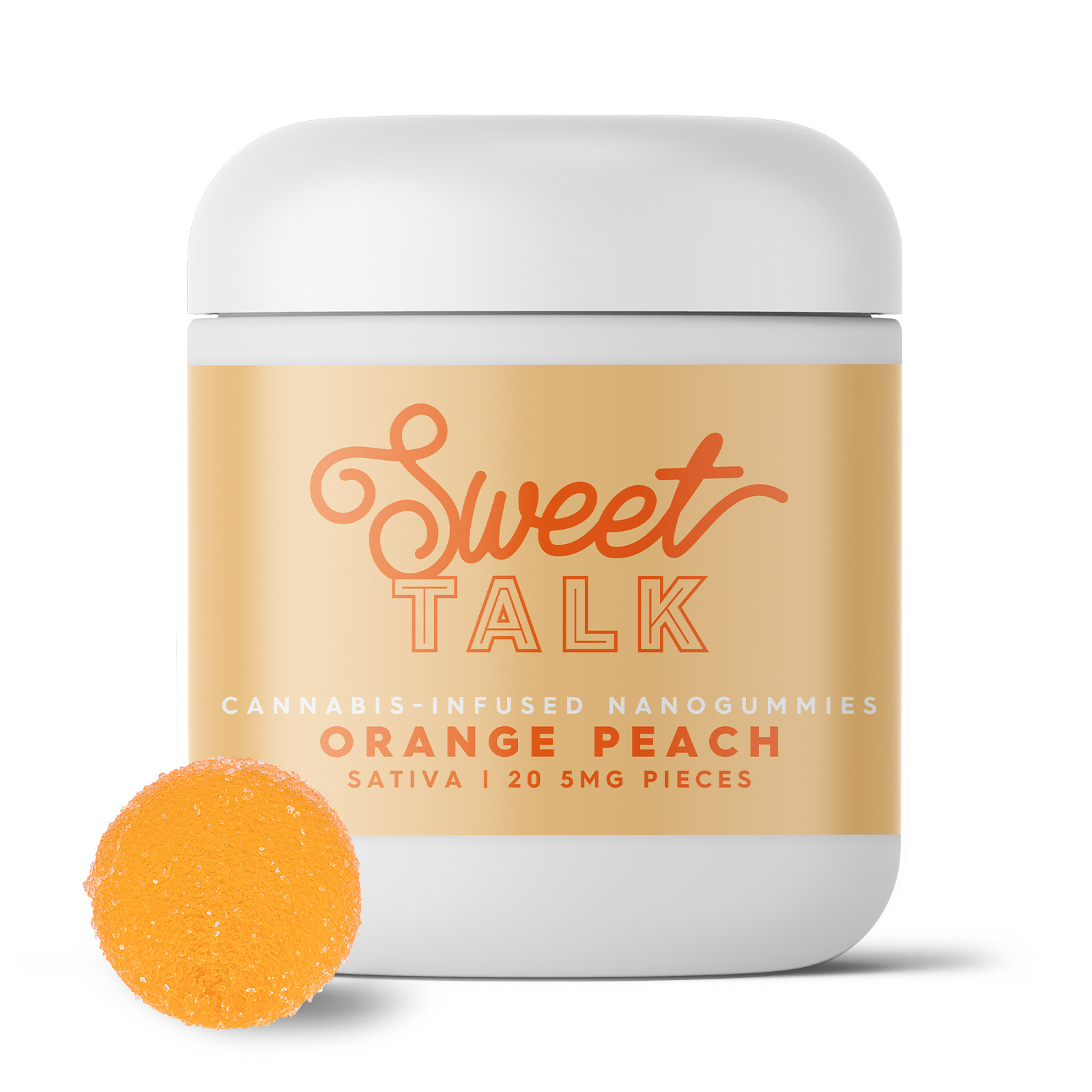 Photograph of product: Orange Peach 10mg (10ct) - Sweet Talk Nano Gummies