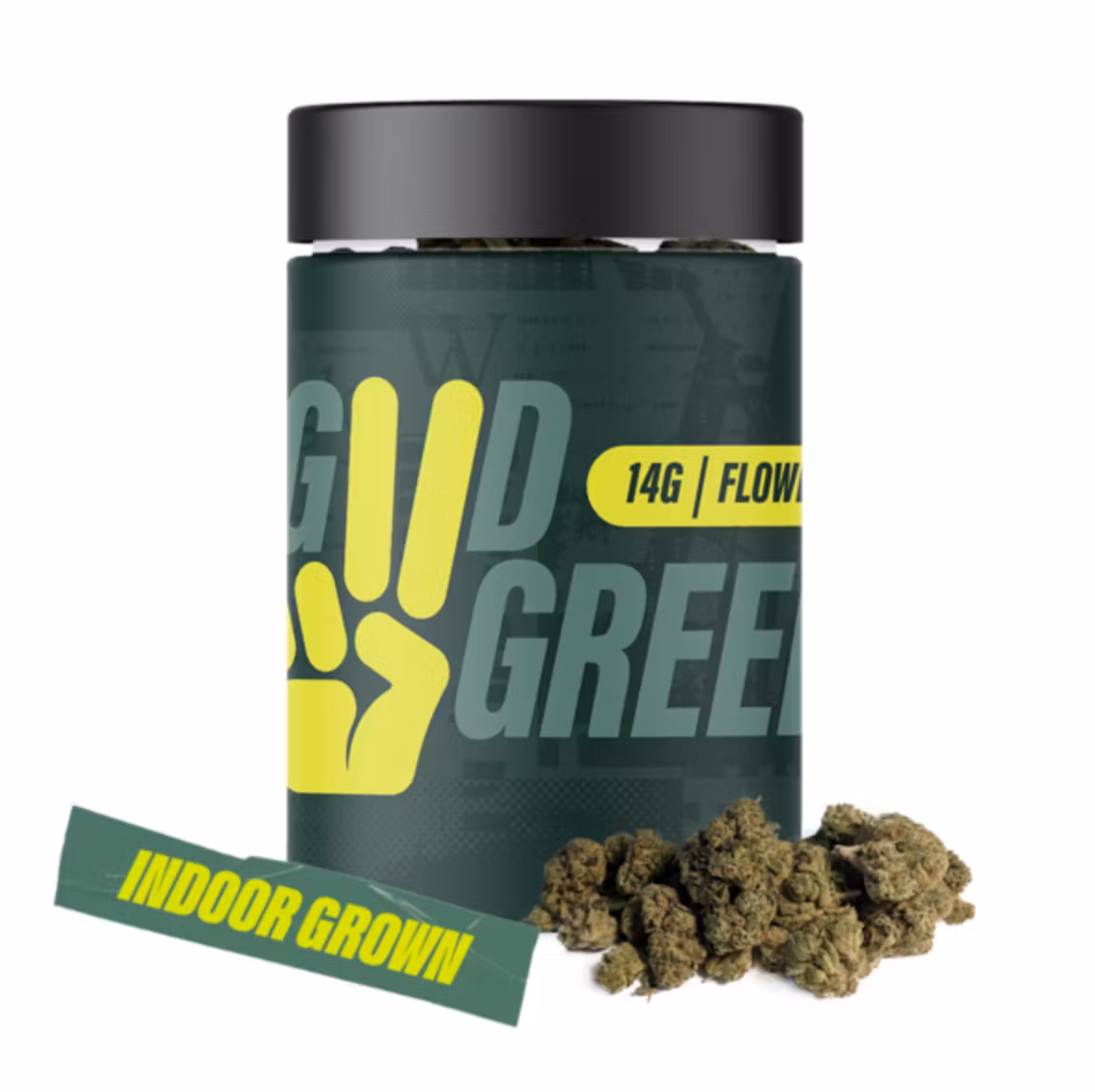 Photograph of product: Good Green | Flower | Jar | Rezziano | 14g | Oui'd | 24.39% TH-oui