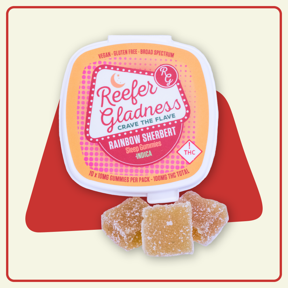 Photograph of product: 10:2:1 Rainbow Sherbet Sleep Gummies | 100mg