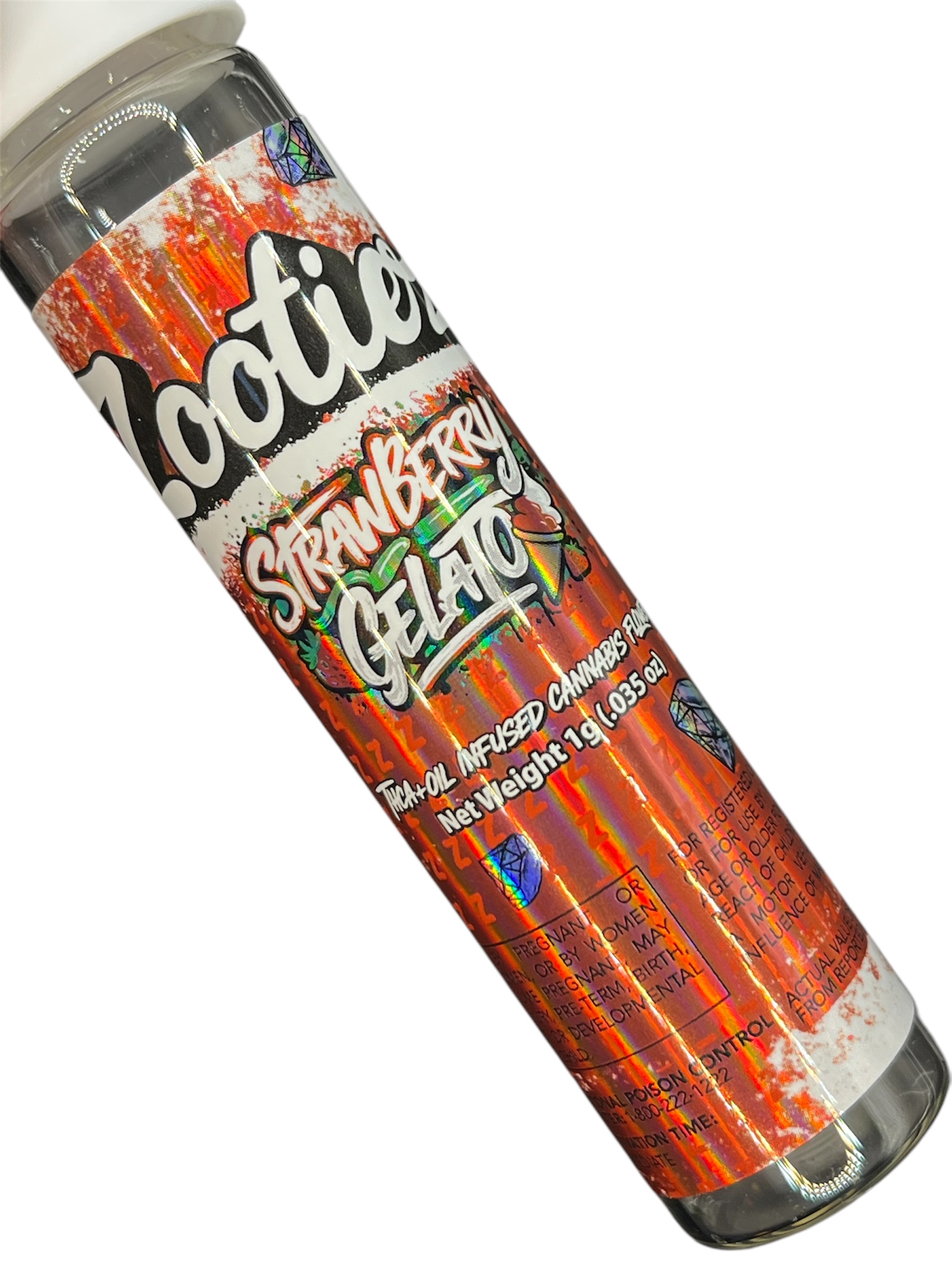 Photograph of product: ZOOTIEZ | STRAWBERRY GELATO | TH-ouiA INFUSED PREROLL