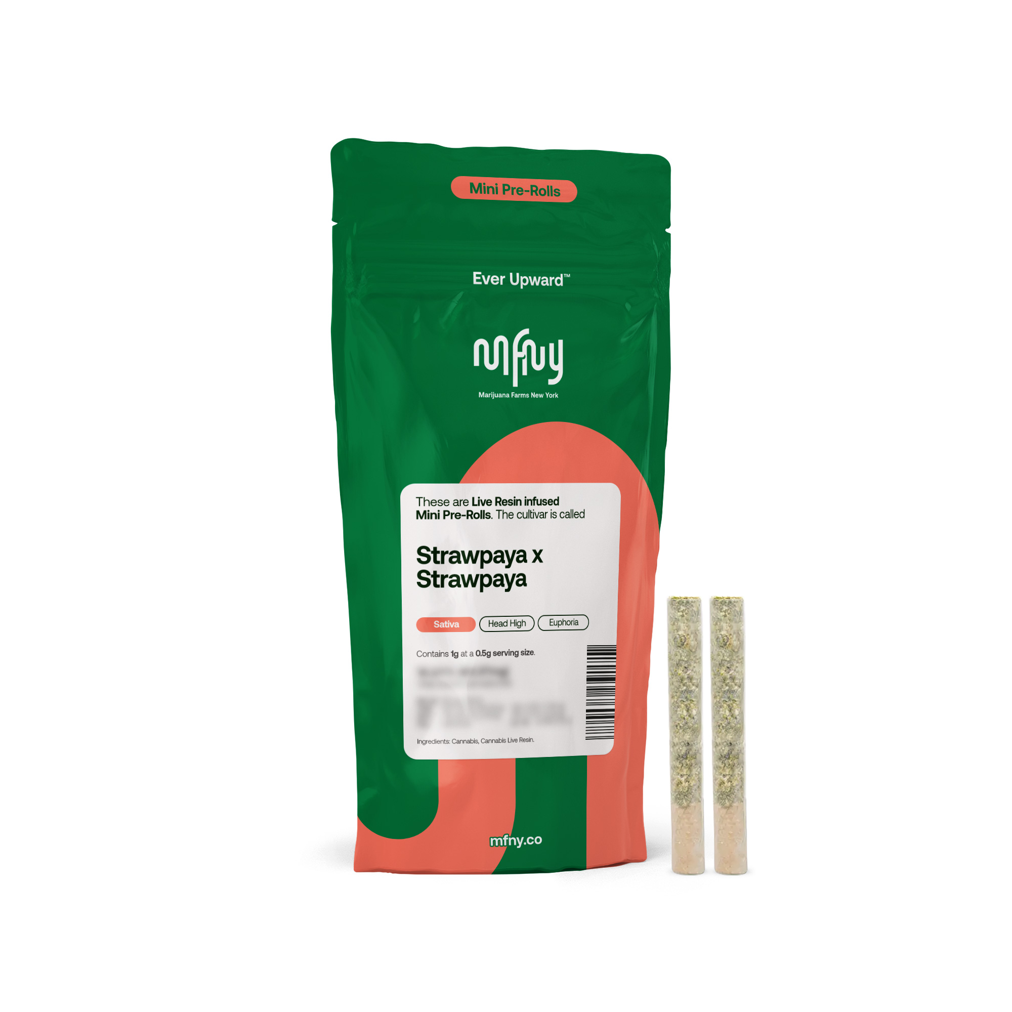 Photograph of product: MFNY | Electric Lime x Strawpaya Resin | .75g 2pk | 1.5g | Infused Preroll