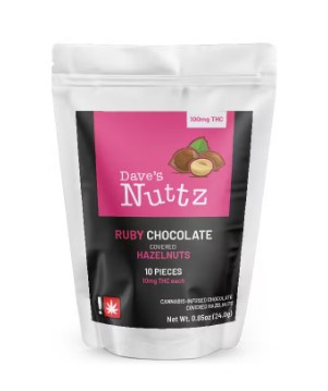 Photograph of product: Chocolate Covered Hazelnuts | Ruby | 10pc | 100mg