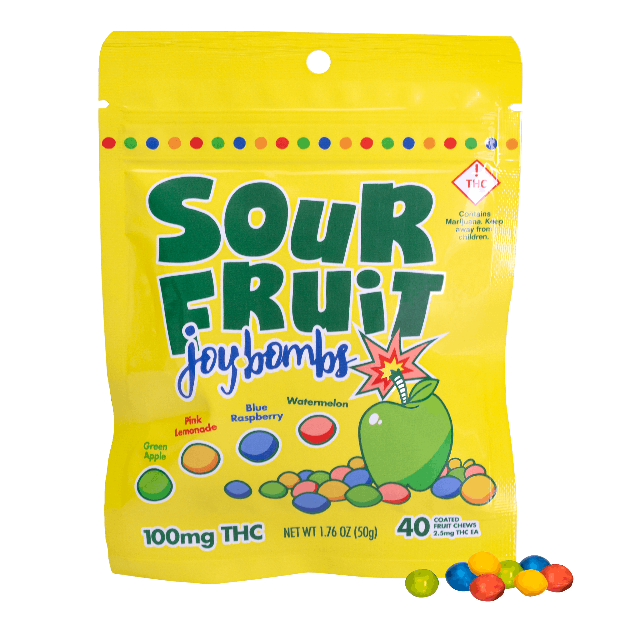 Photograph of product: Joy Bombs - Sour Fruit - 100mg Candy