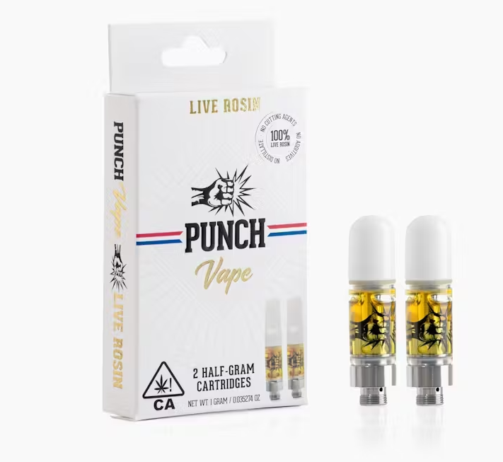 Photograph of product: Punch Extracts Peach Panther Live Rosin Cartridge