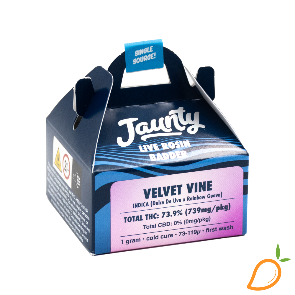 Photograph of product: 1g Velvet Vine Live Rosin Jaunty