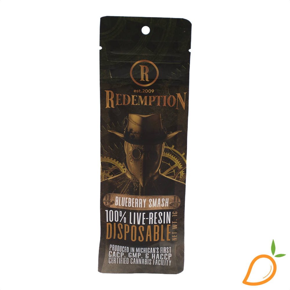 Photograph of product: 1g Blueberry Smash Live Resin Disposable Vape Redemption