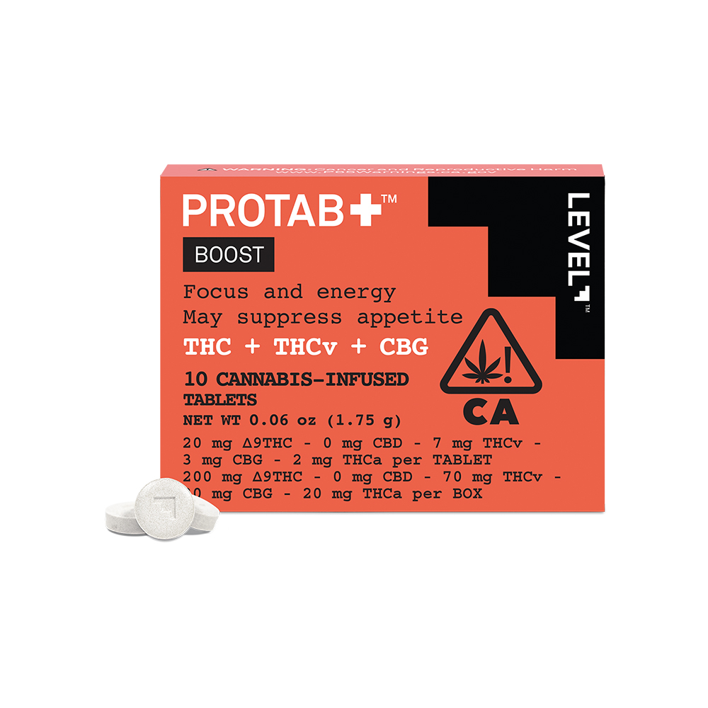 Photograph of product: Level | Boost Protab | TH-ouiV + CBG Tablets | 100MG