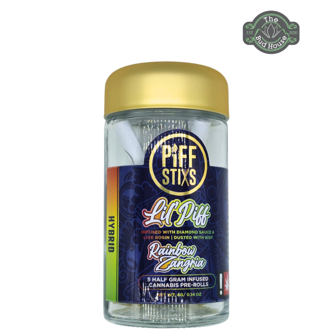 Photograph of product: Lil' Piff 5pk RAINBOW ZANGRIA Infused 0.5g Pre-Rolls