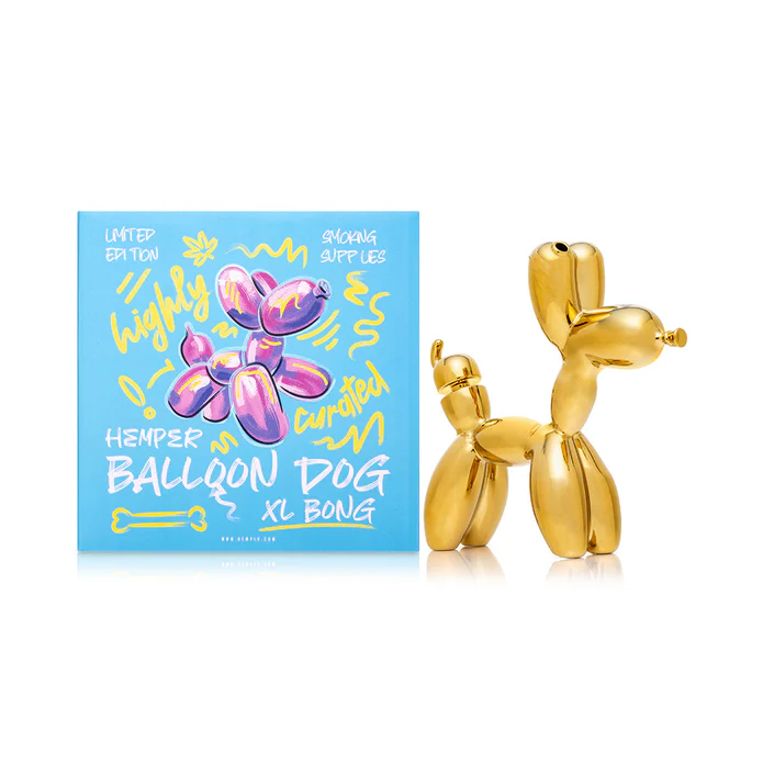 Photograph of product: Hemper 7.5" Gold Balloon Dog XL Bong