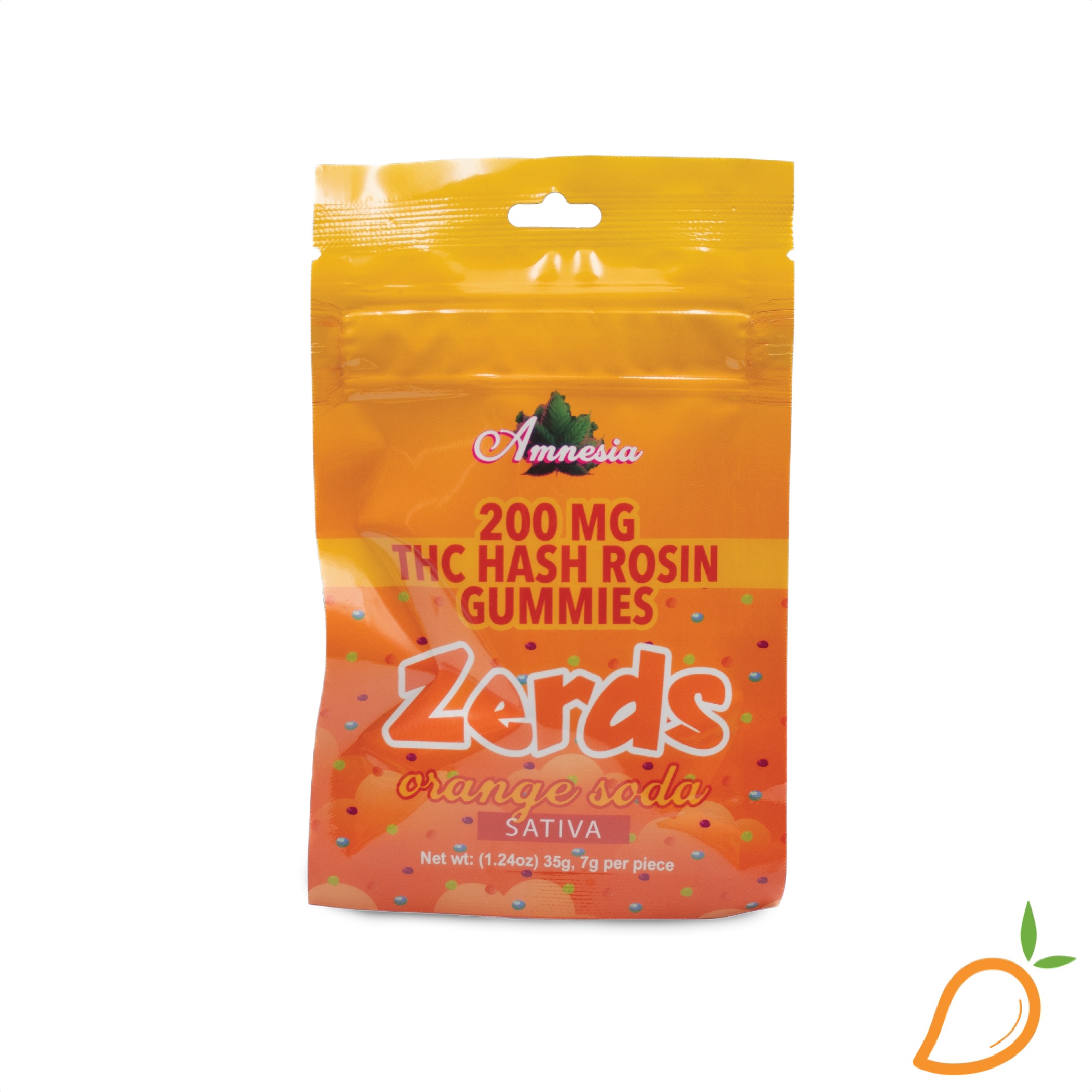 Photograph of product: 200mg Orange Soda au chocolat Rosin Gummies Amnesia