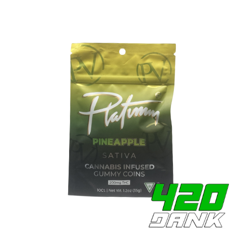 Photograph of product: Platinum Vape - 200mg TH-oui Gummies - Pineapple (S)