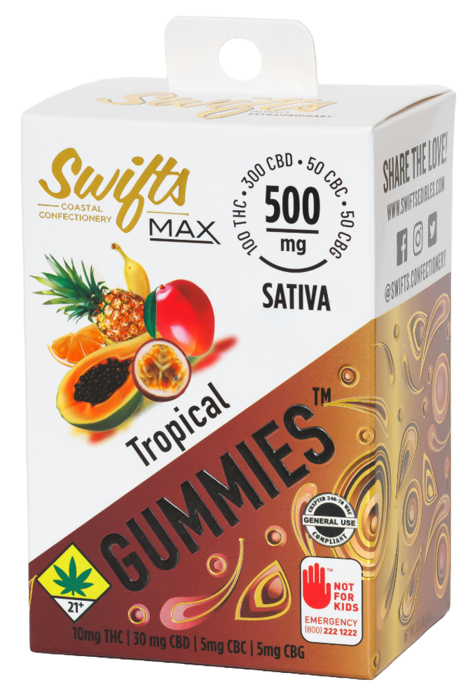 Photograph of product: Tropical CBD:TH-oui:CBC:CBG Gummies, 10-Pack