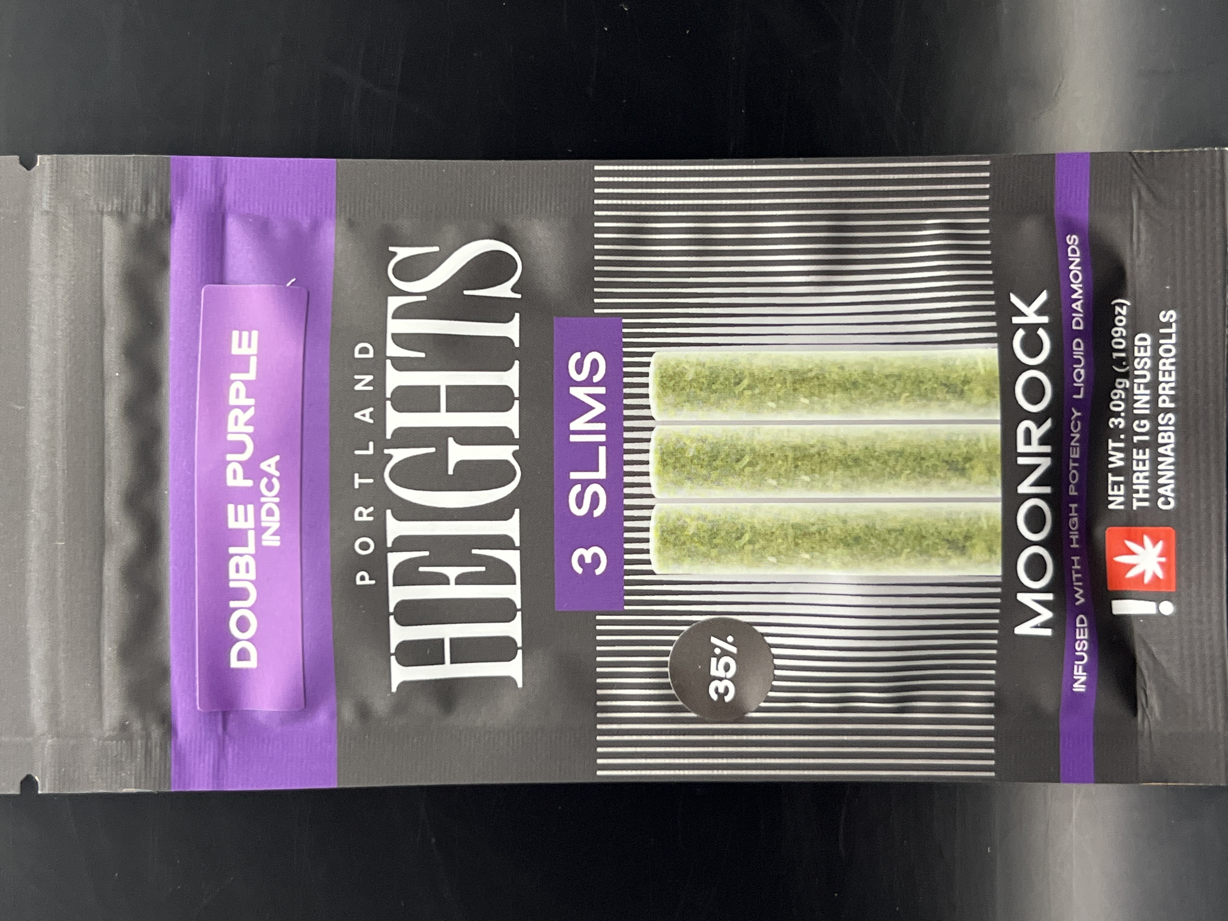 Photograph of product: Portland Heights Double Purple Moonrock Slims (3 - Pre-Roll Pack