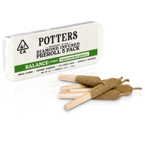 Photograph of product: D. Potters 5pk x .5g Diamond Infused Pre Rolls - Watermelon Guava - 