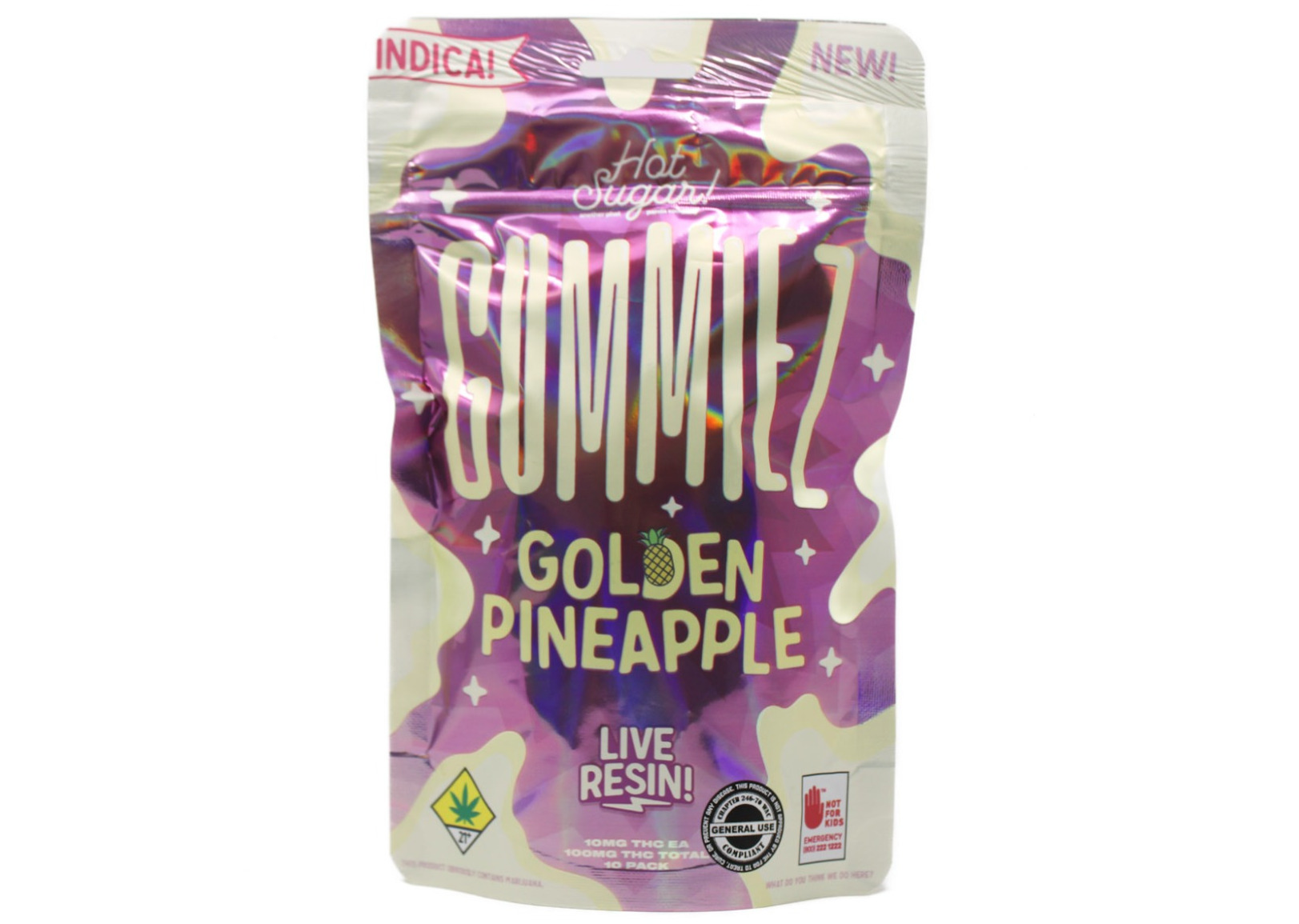 Photograph of product: Golden Pineapple Live Resin Gummiez - Oui'd | 10pk | (100mg)