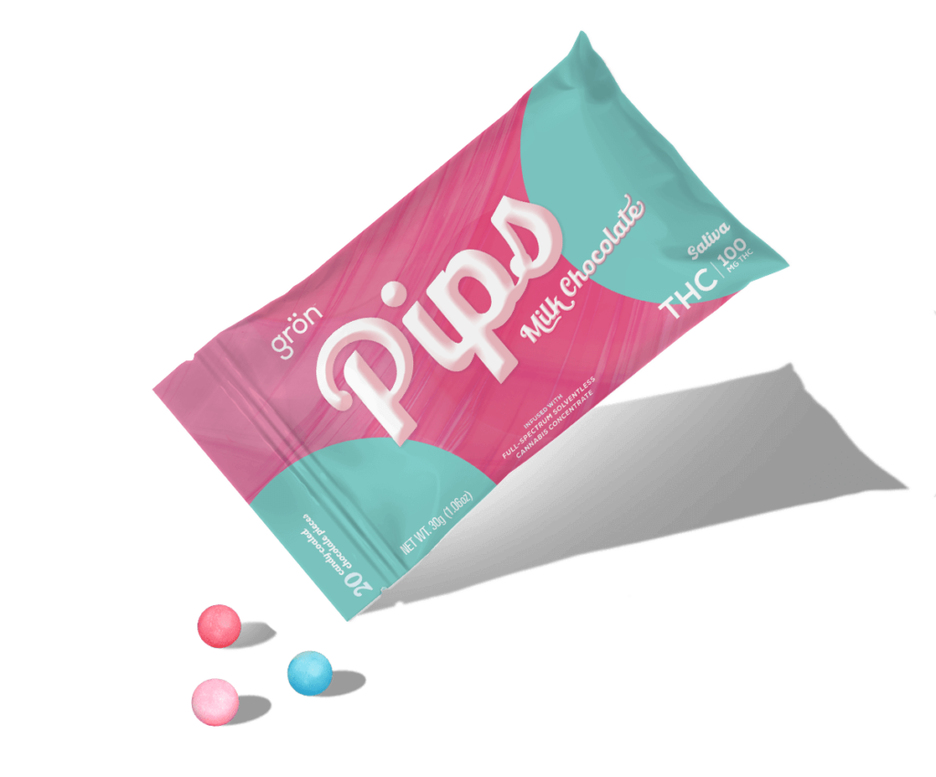 Photograph of product: Gron Milk Chocolate Pips 100 MG