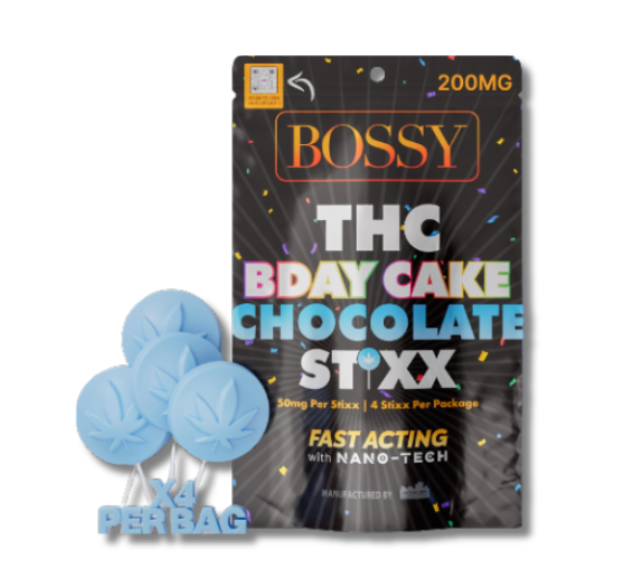 Photograph of product: BDAY CAKE CHOCOLATE | FAST ACTING STIXX | 4PK 200MG