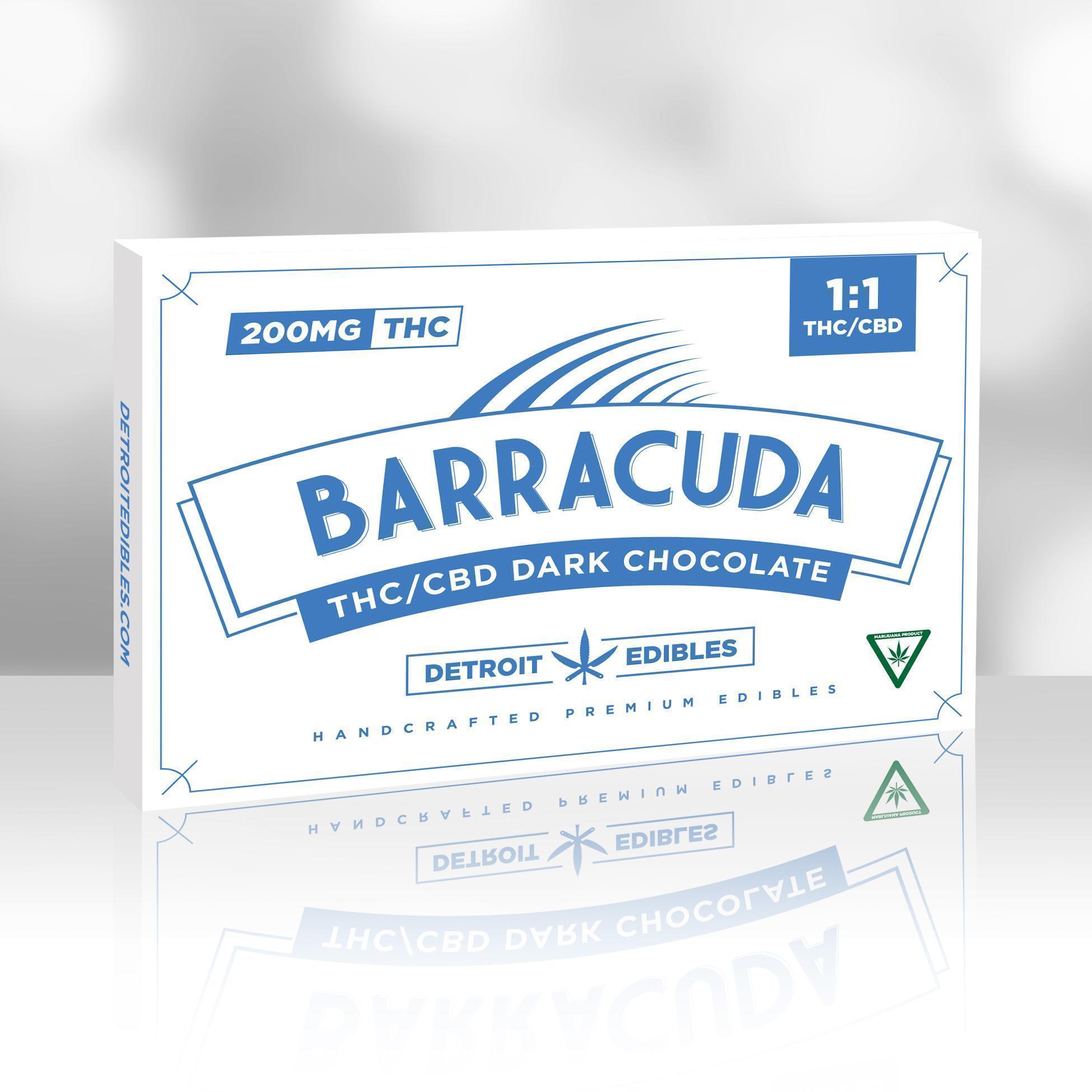 Photograph of product: Barracuda - 200mg 1:1 CBD Chocolate - Dark Chocolate