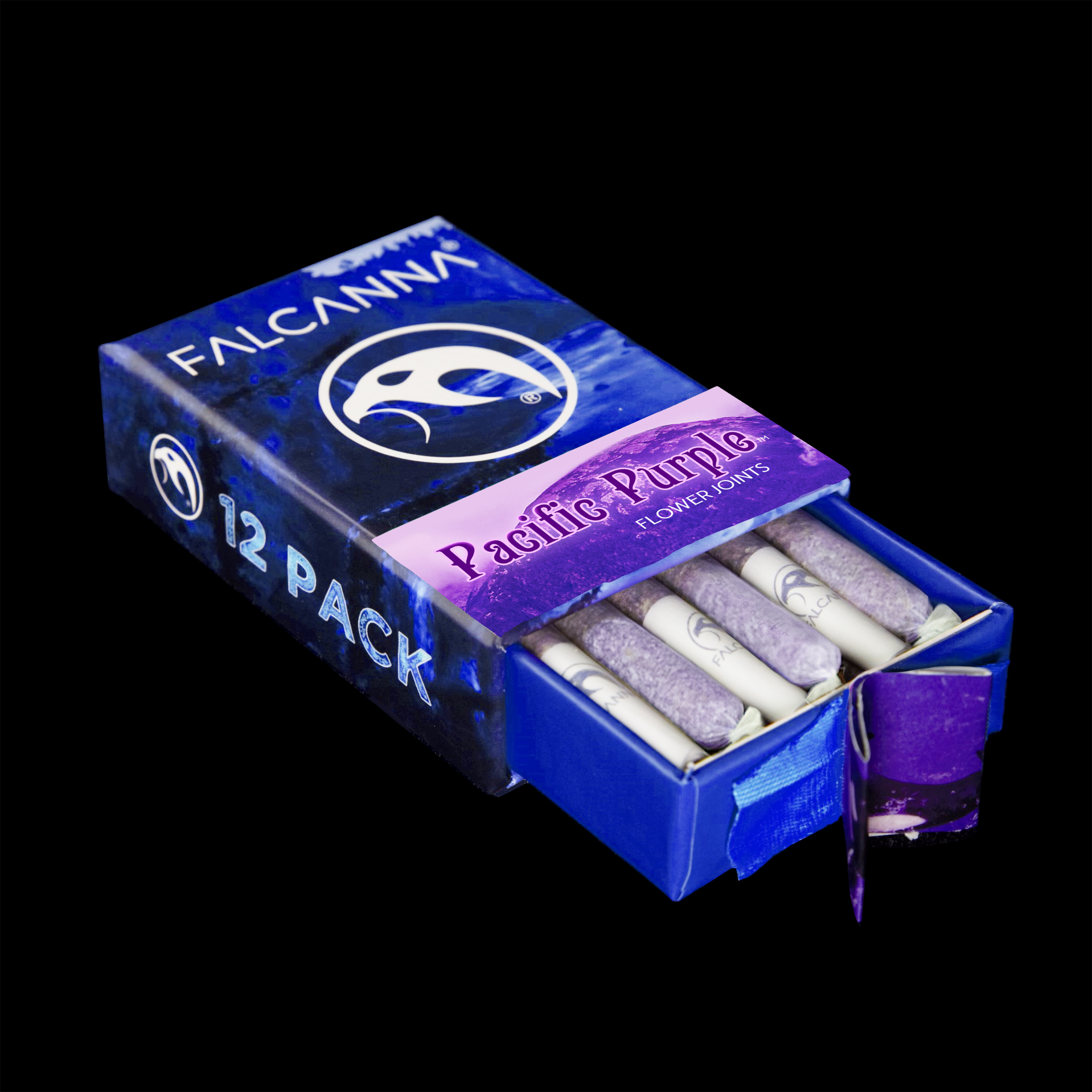 Photograph of product: FALCANNA - Pacific Purple Pre-Roll 12-Pack | 7.2g