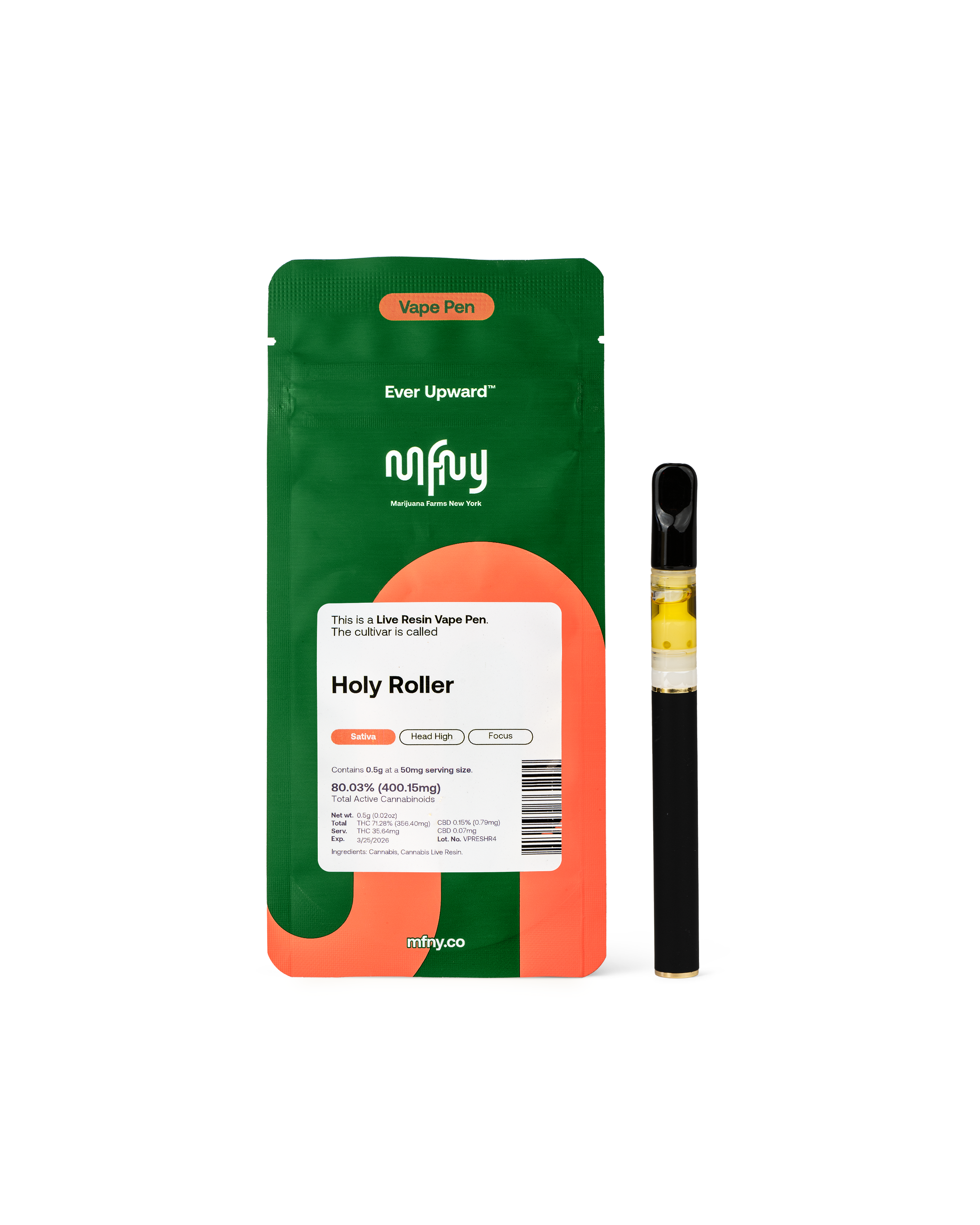 Photograph of product: Live Resin HOLY ROLLER | .5 g AIO