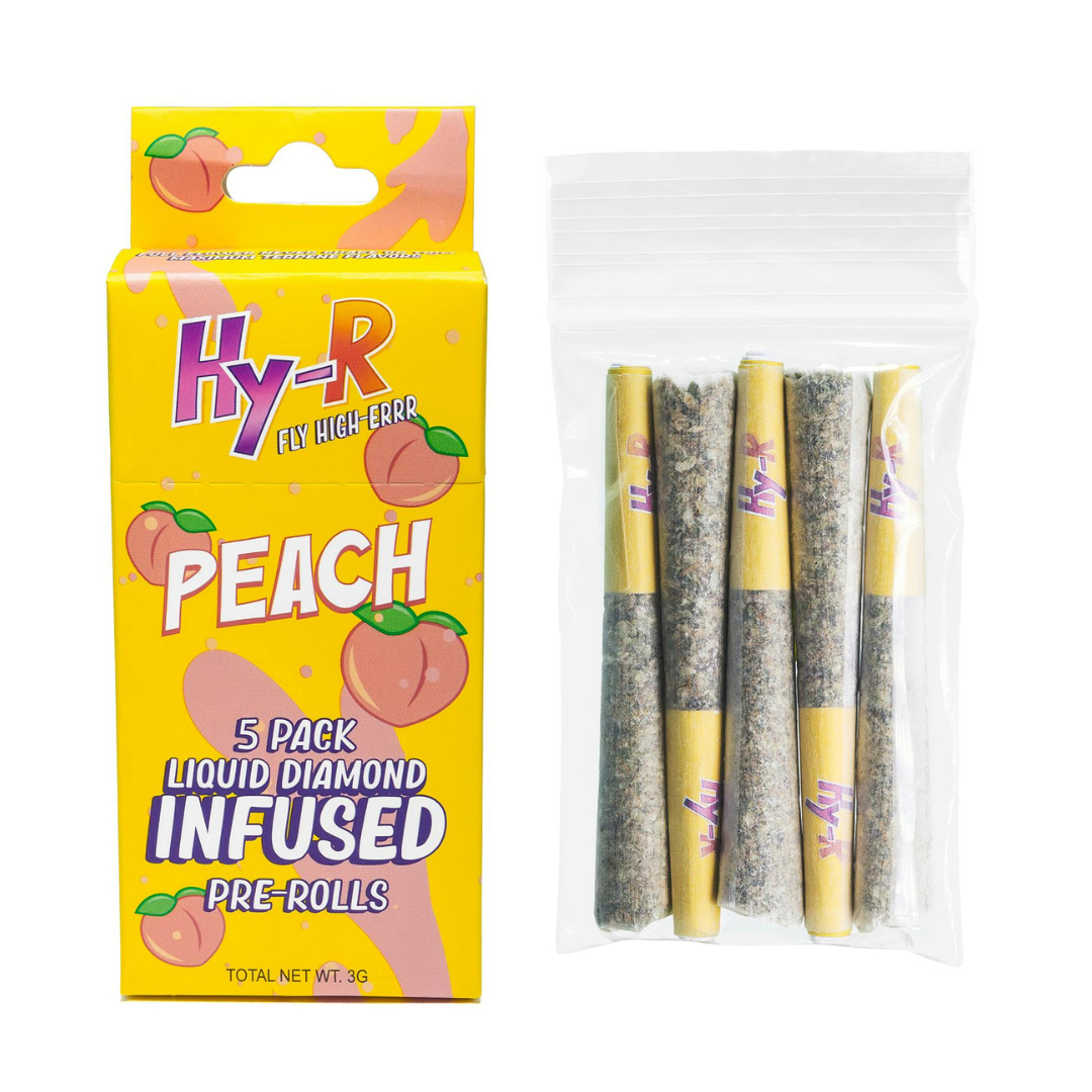 Photograph of product: Hy-R | Infused Pre-Roll 5 Pack | Orange Pineapple | 3g