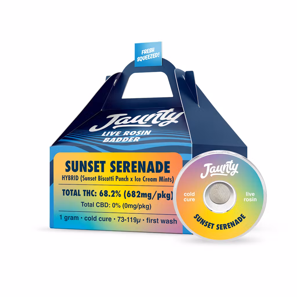 Photograph of product: Jaunty | Sunset Serenade | Live Rosin Cold Cure | 1g