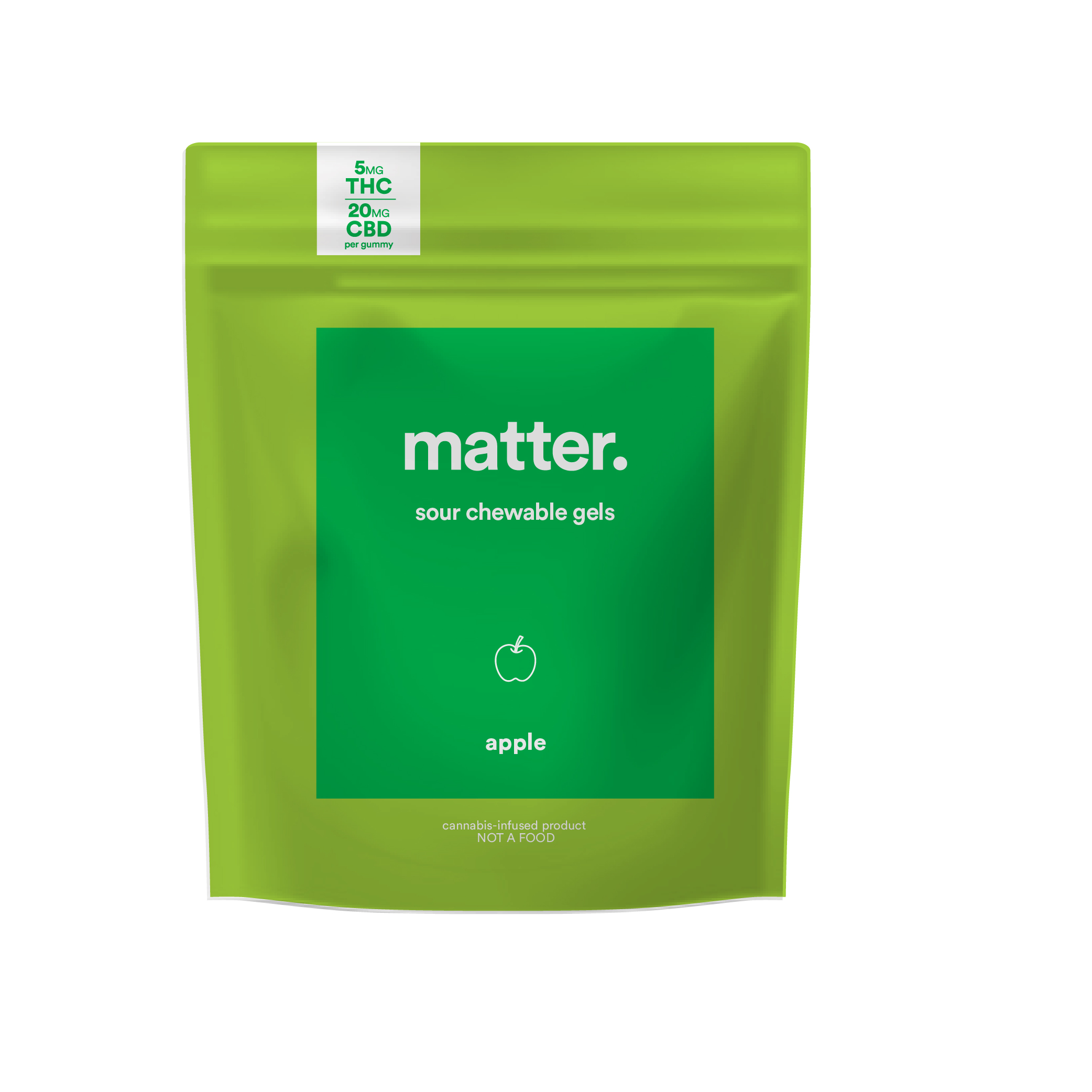 Photograph of Product: Matter - Sour Apple 1:4 THC:CBD Gummies 20pk - 100mg