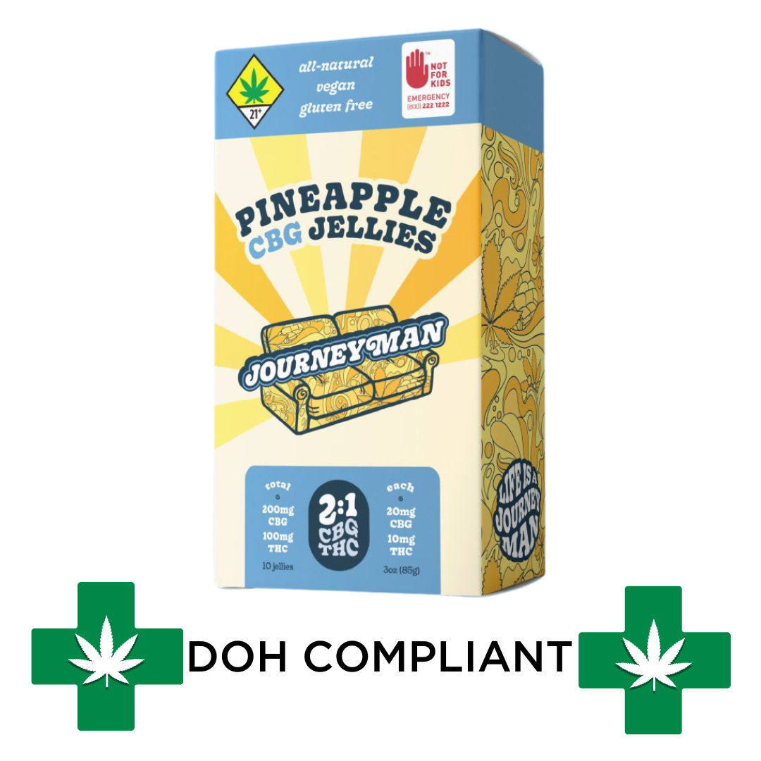 Photograph of product: DOH | Pineapple 2:1 CBG Jelly Chews | 10pk