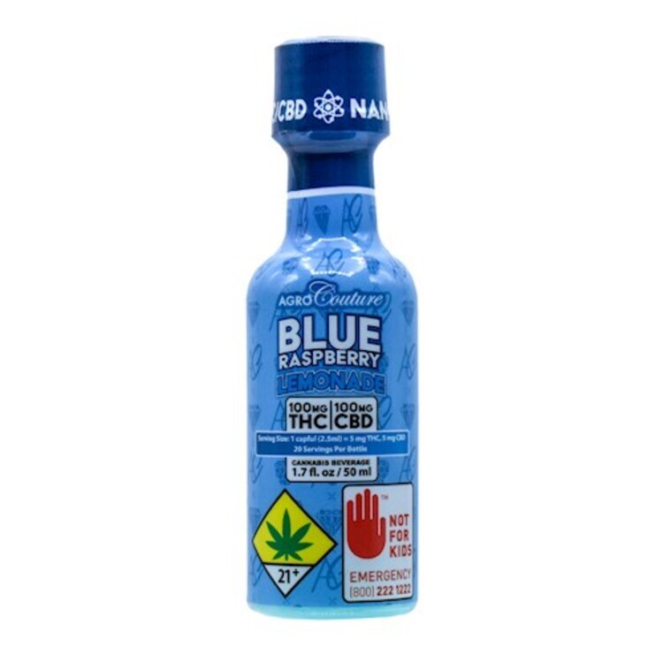 Photograph of product: Blue Raspberry 1:1 100mg TH-oui 100mg CBD 50ml Liquid Edible (Agro Couture)
