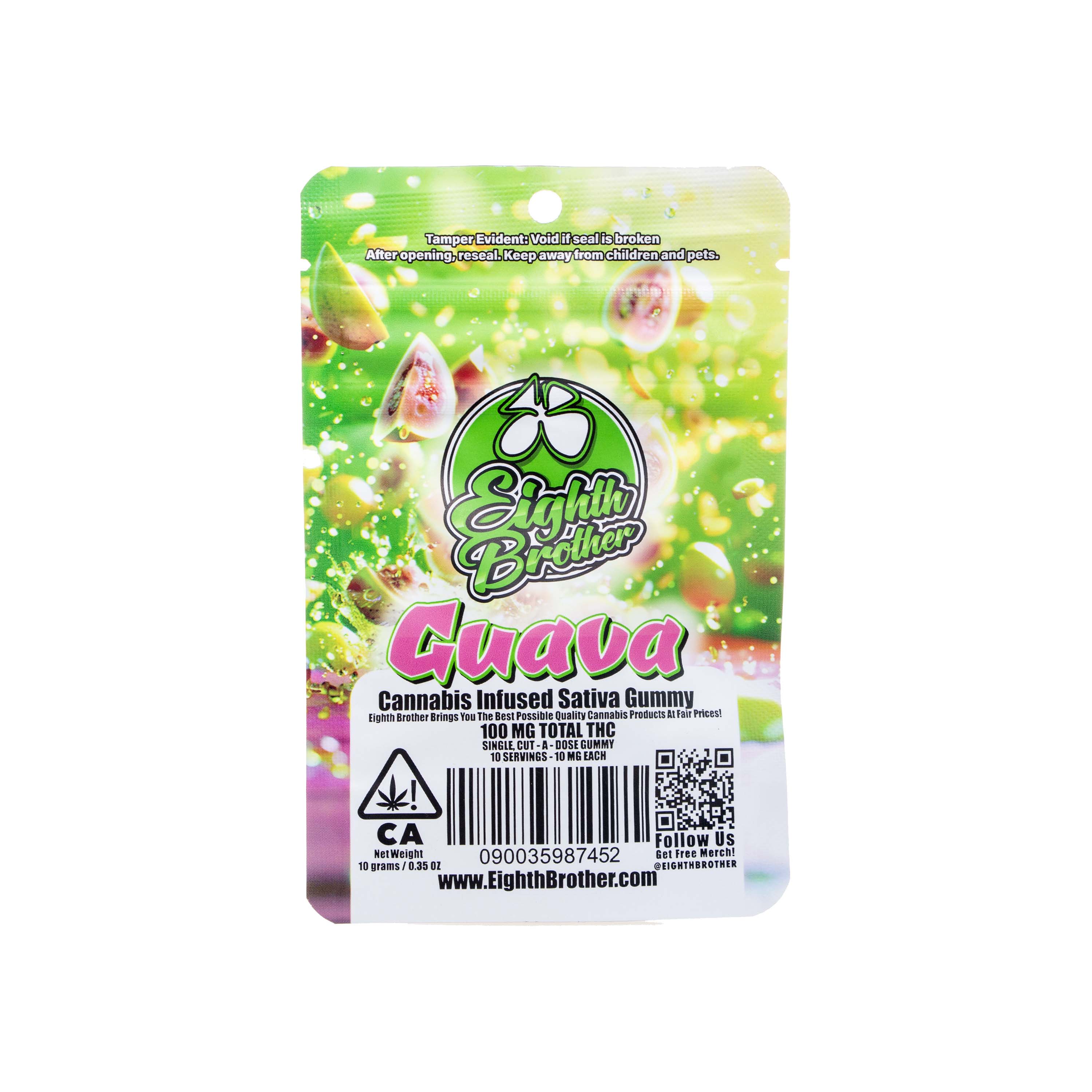 Photograph of product: Eighth Brother | Guava Cut-A-Dose Gummy (100mg TH-oui)