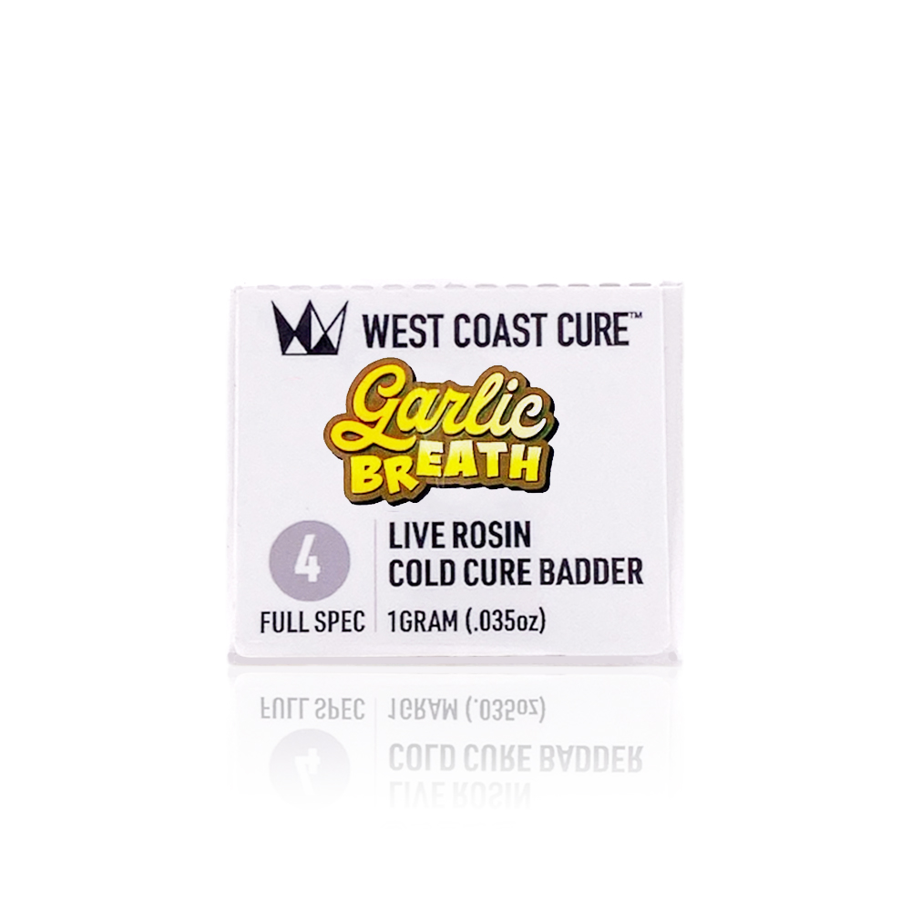 Photograph of product: Concentrate - Garlic Breath - Tier 4 - Rosin Cold Cure Badder - 1G