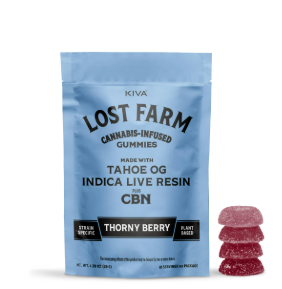 Photograph of product: Lost Farm | gummies | live-resin infused | Thorny Berry | 10pack-Oui'd
