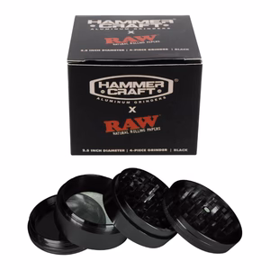 Photograph of product: Hammercraft x Raw l Aluminum Grinder Black l 2.2in