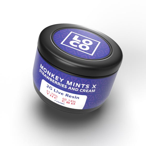 Photograph of product: LOCO | MONKEY MINTS x STRAWBERRIES AND CREAM | LIVE RESIN | 2G