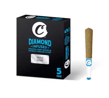 Photograph of product: Cookies - Triple Scoop Kief Coated Infused Preroll 5pk - 2.5g