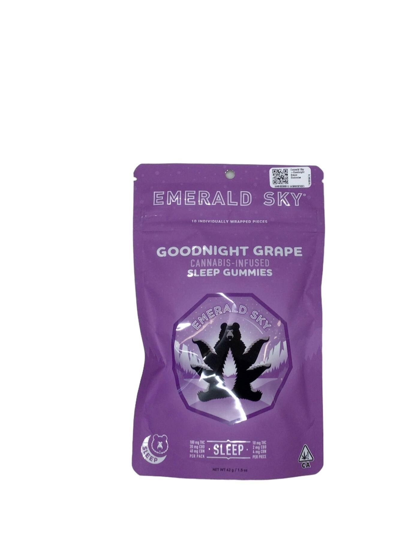 Photograph of product: Emerald Sky- Goodnight Grape Sleep Gummies
