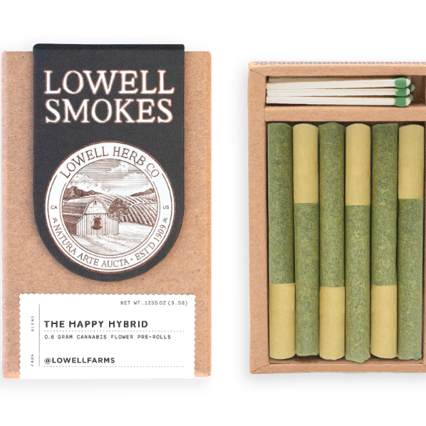 Photograph of product: LOWELL Pre-Roll 3.5g: The Happy Hybrid Blend 6pk