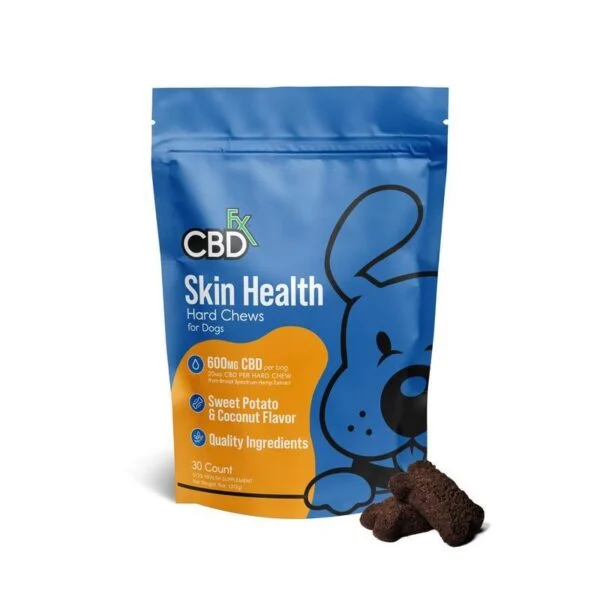 Photograph of product: CBD FX - Dog Skin Health CBD Hard Chews (Sweet Potato & Coconut Flavor) - 600mg 30pk