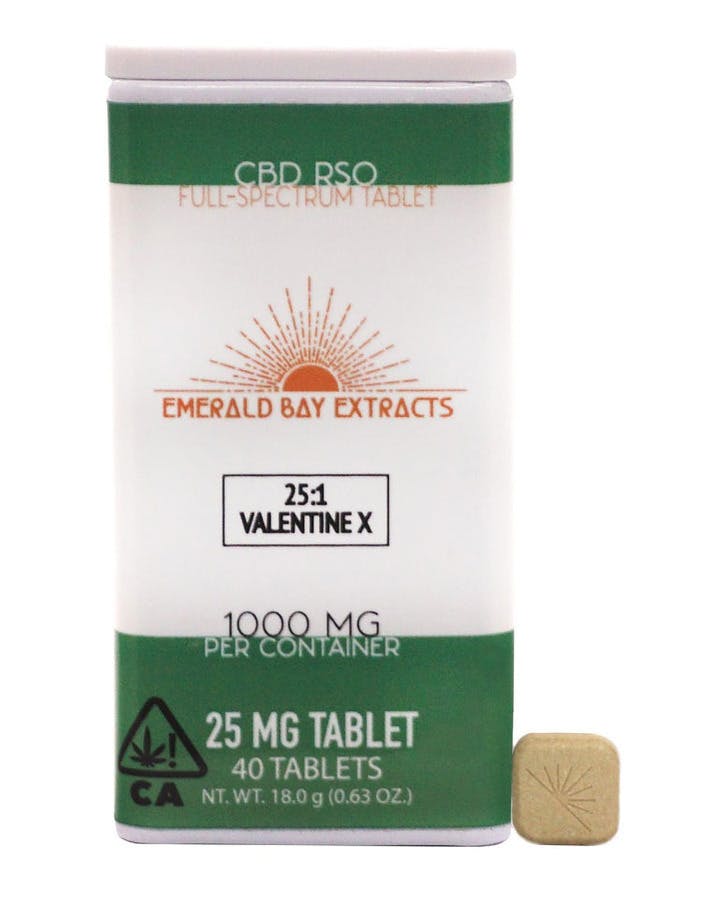 Photograph of product: Emerald Bay - Tablet 40pk - Valentine X (1000CBDmg)