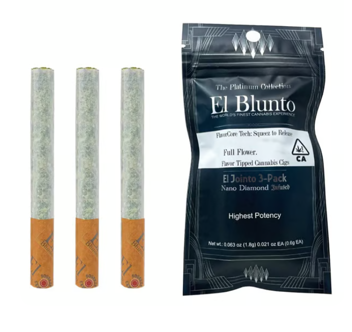 Photograph of product: El Blunto by Albert Einstone's | Roma Pineapple Flavorcore au chocolat Infused Joints (3 Pack) | 1.5g