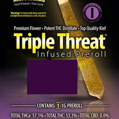 Photograph of product: Triple Threat Infused Pre roll - Hybrid - AU AAA Pharms