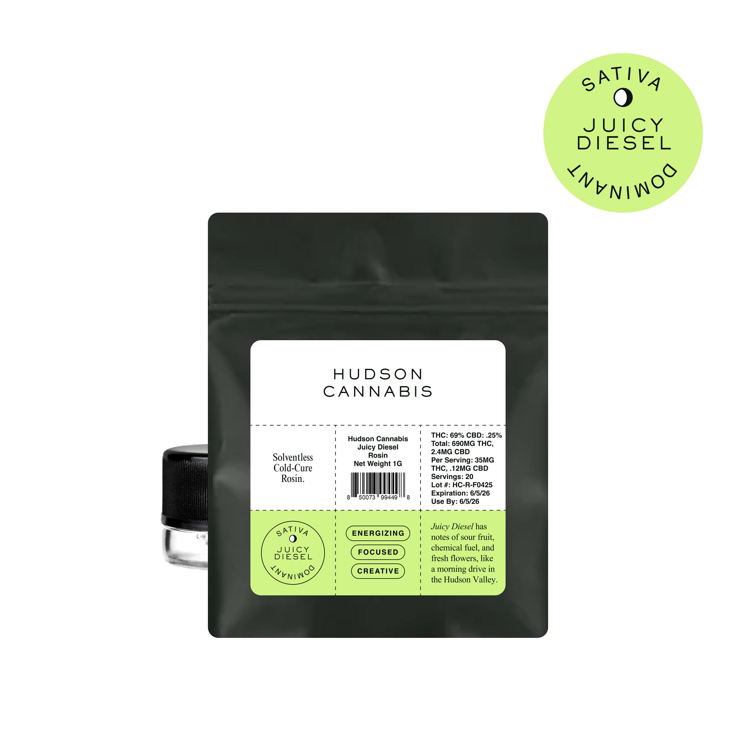 Photograph of product: Hudson Oui'd | Solventless Cold Cure Rosin | Juicy Diesel | 1g