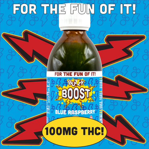 Photograph of product: Buzzy BOOST Blue Raspberry - 100mg/1pk
