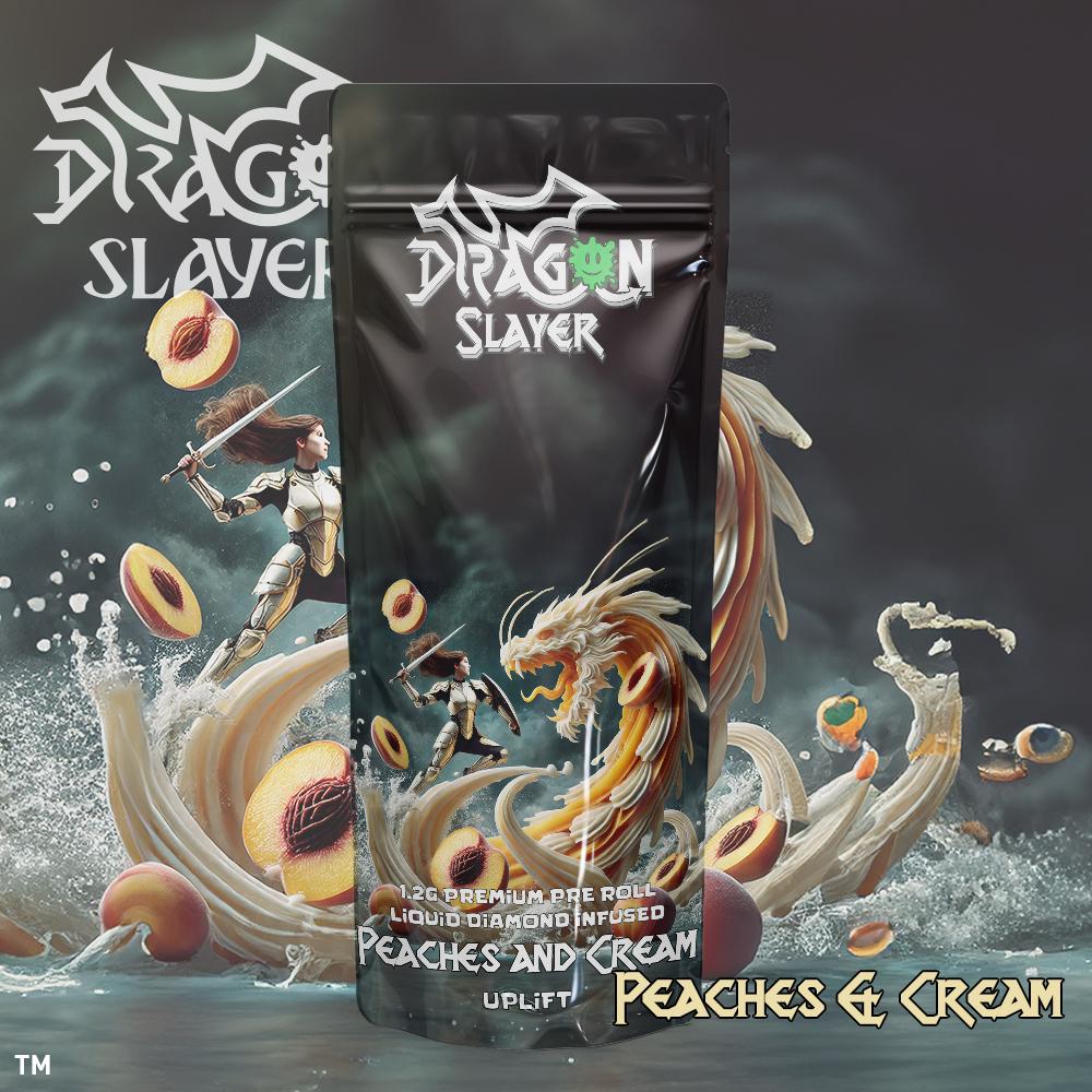 Photograph of product: Dragon Slayer - 1.2g Infused Preroll - Peaches & Cream