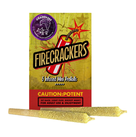Photograph of product: Firecrackers Grapeness 5pk Infused Prerolls