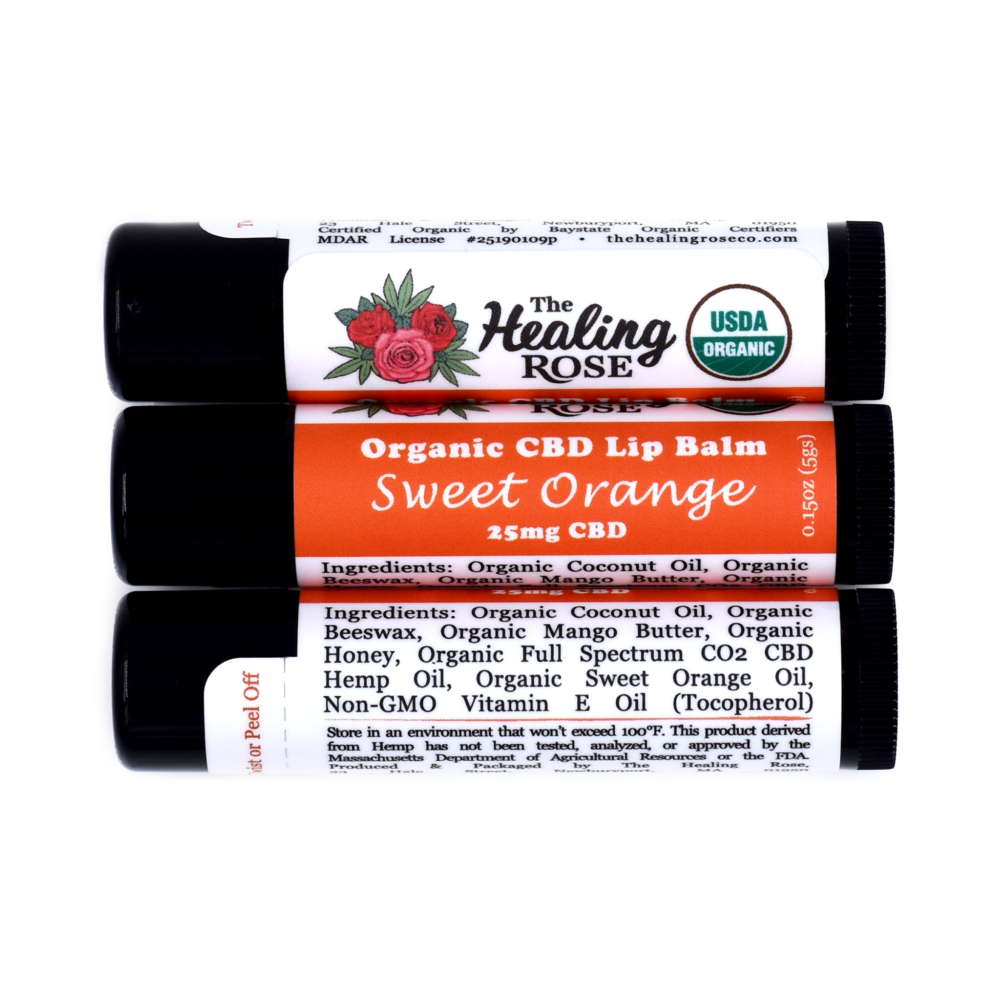 Photograph of product: 25mg Organic Sweet Orange CBD Lip Balm | TAX INCLUDED