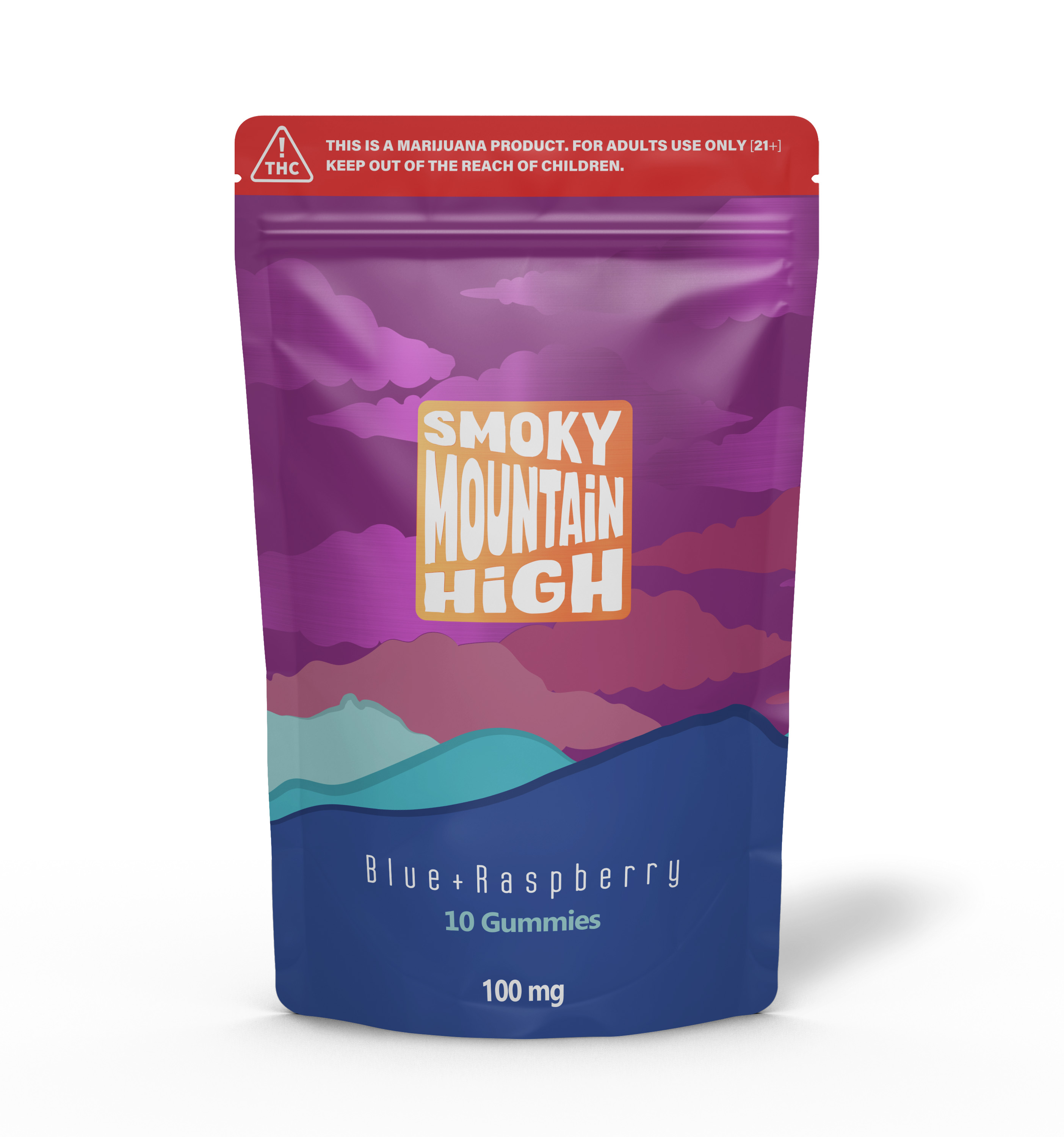 Photograph of product: Smoky Mountain High | Blue Raspberry | Gummy 100 mg [#81]