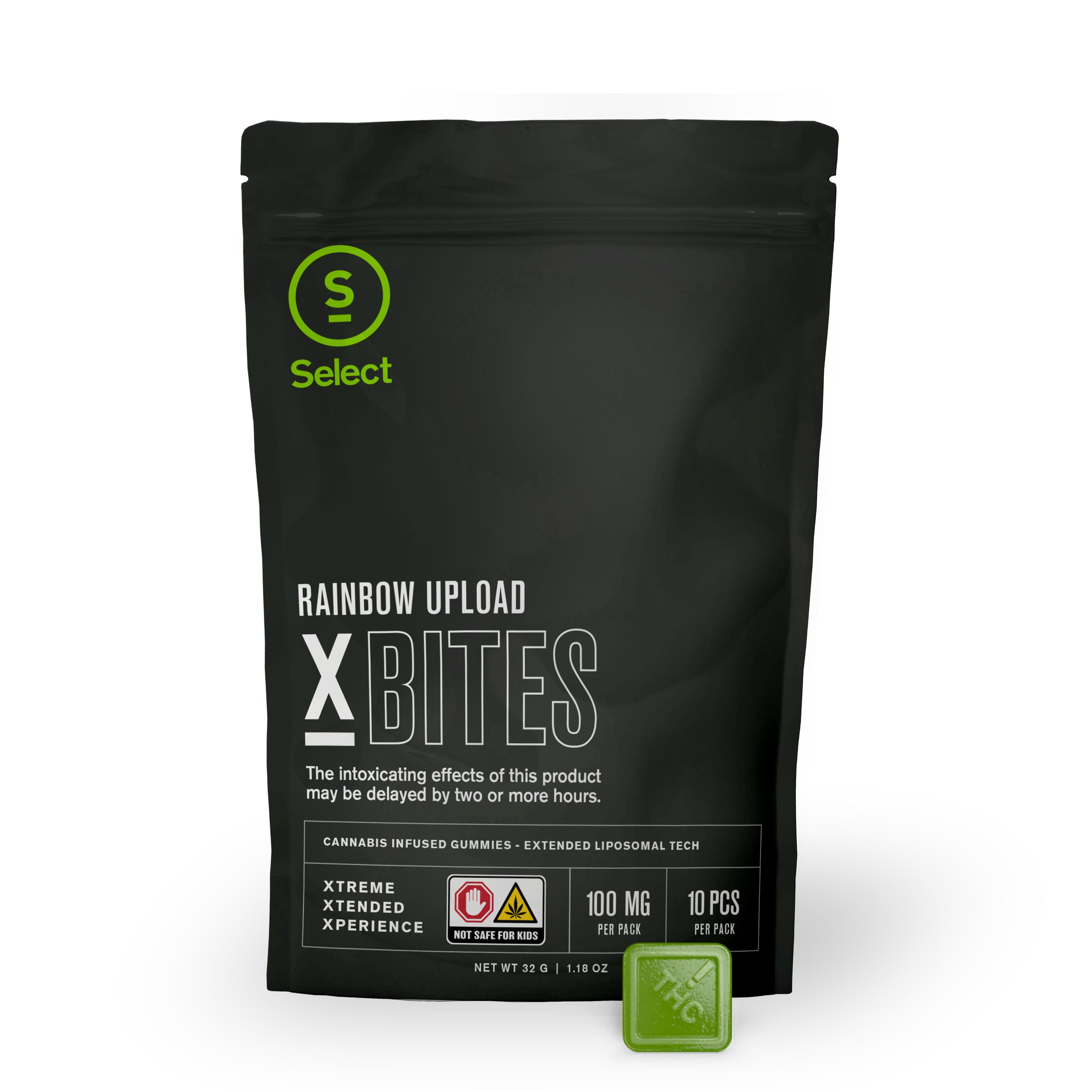 Photograph of product: Select X Bites - Rainbow Upload - 10pk (10mg TH-oui each)