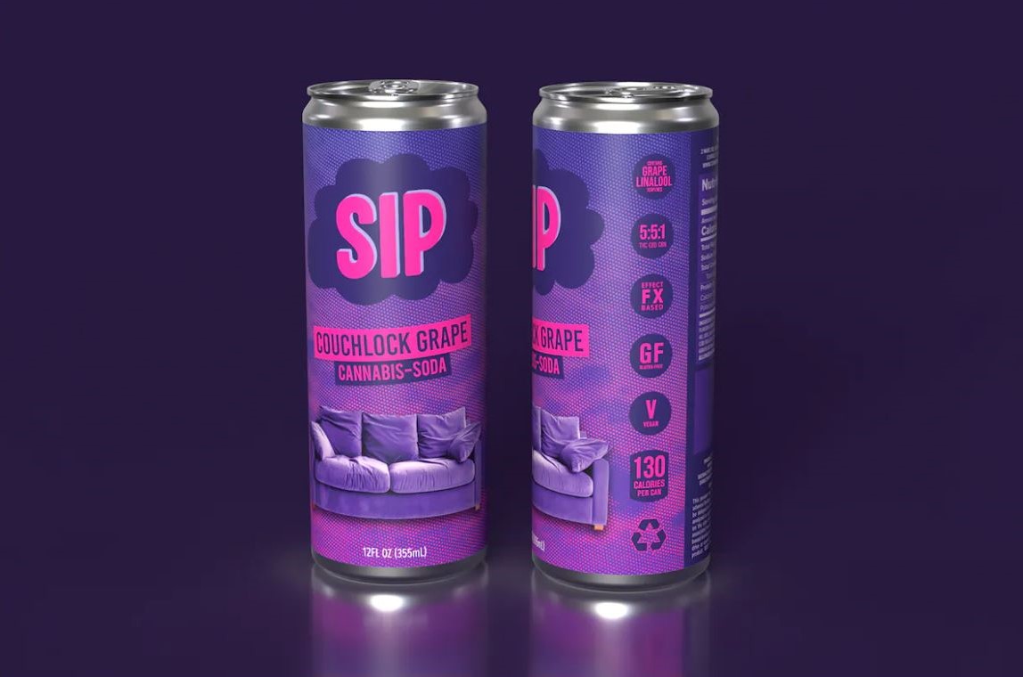 Photograph of product: Couchlock Grape Sugar-Free 5mg Soda CommCan